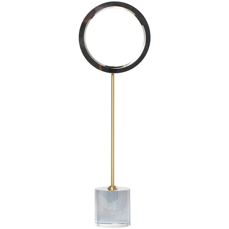 Silver Glass Geometric Round Hoop Sculpture Set