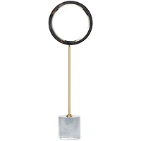 Silver Glass Geometric Round Hoop Sculpture Set