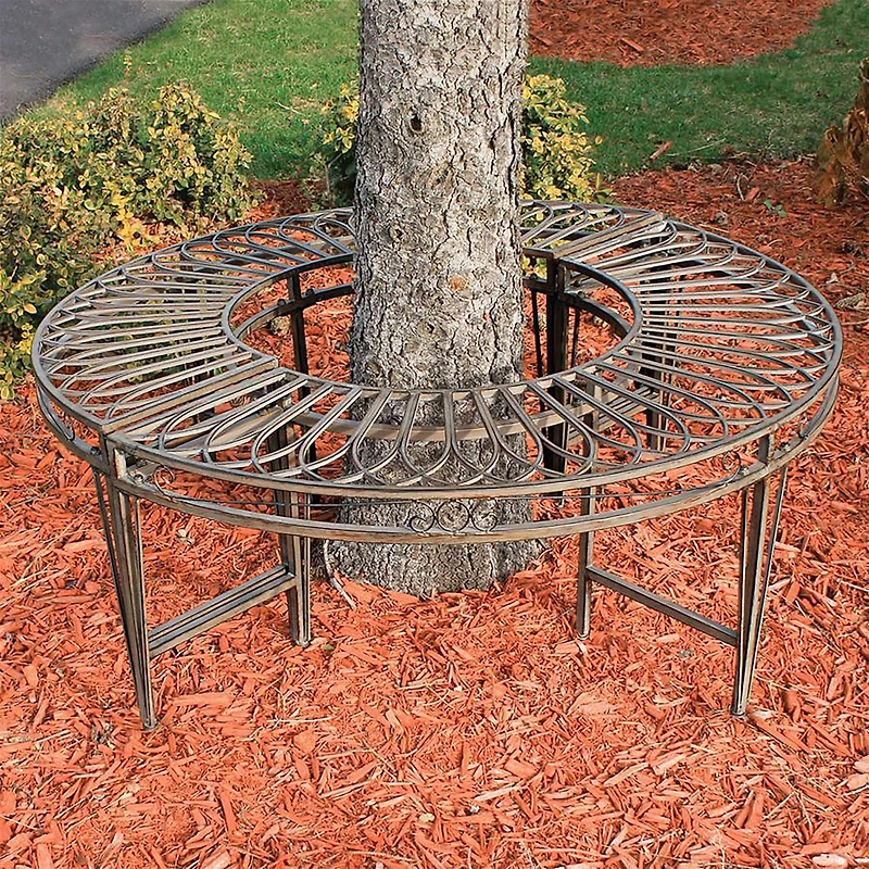 Design Toscano 47" Gothic Roundabout Steel Garden Bench
