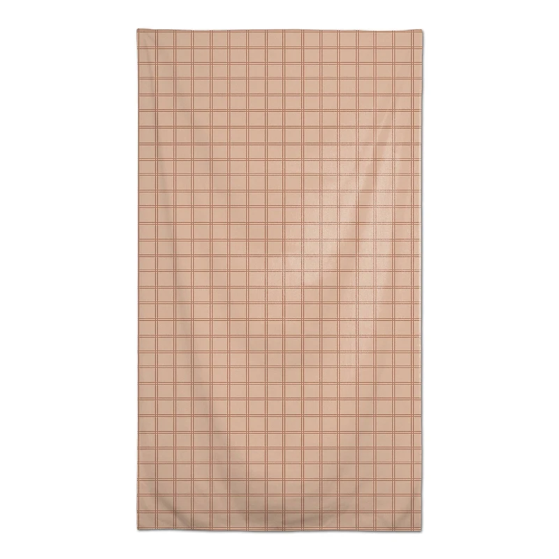 Faded Pink Grid Cotton Tablecloth