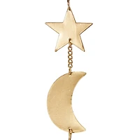 39" Gold Metal Eclectic Moon & Stars Wind Chime