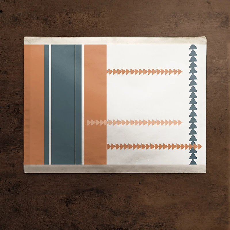 Stripes And Triangles 18" x 14" Cotton Twill Placemat