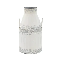 Distressed White Metal Farmhouse Decorative Jar, 2ct.