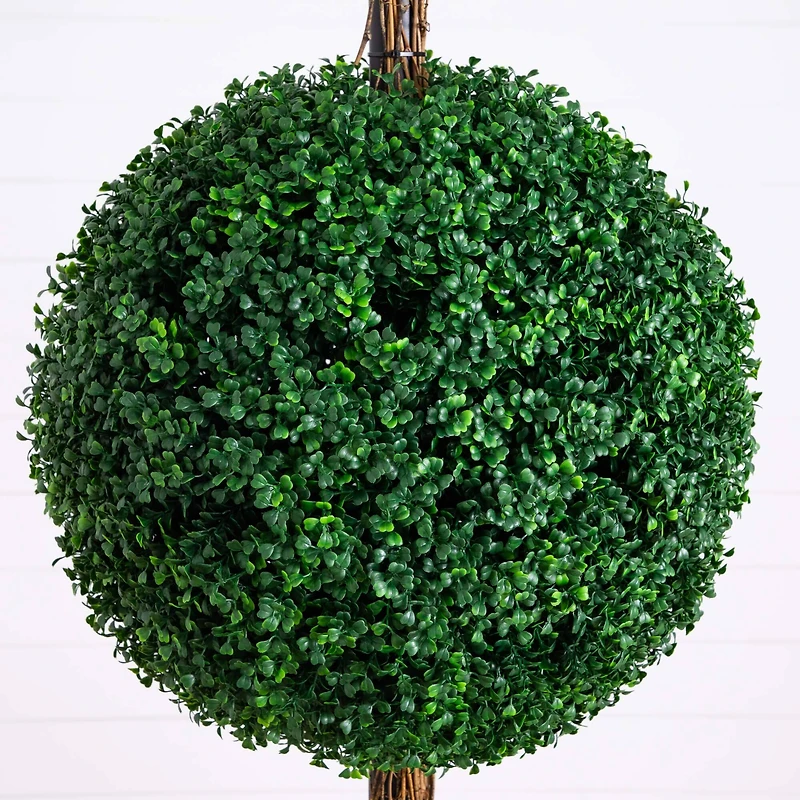 7ft. UV Resistant Artificial Triple Ball Boxwood Topiary Tree (Indoor/Outdoor)