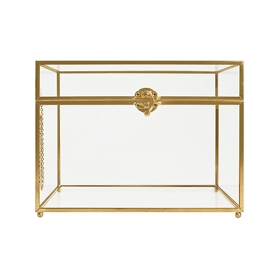 Gold Metal & Glass Card Box by Celebrate It™