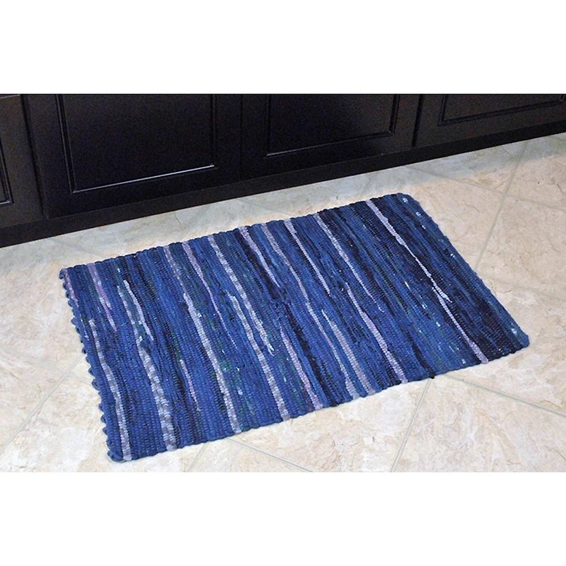 DII® Multi Nautical Blue Rag Rug, 20" x 31.5"
