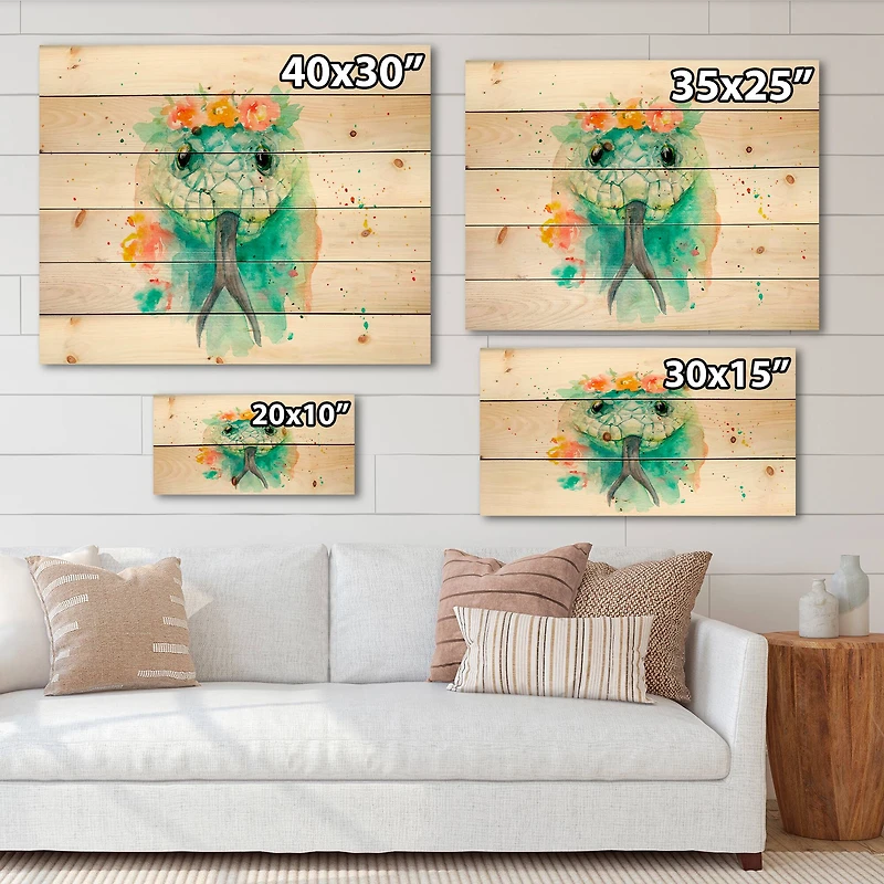 Designart - Portrait A Snake In Flowers