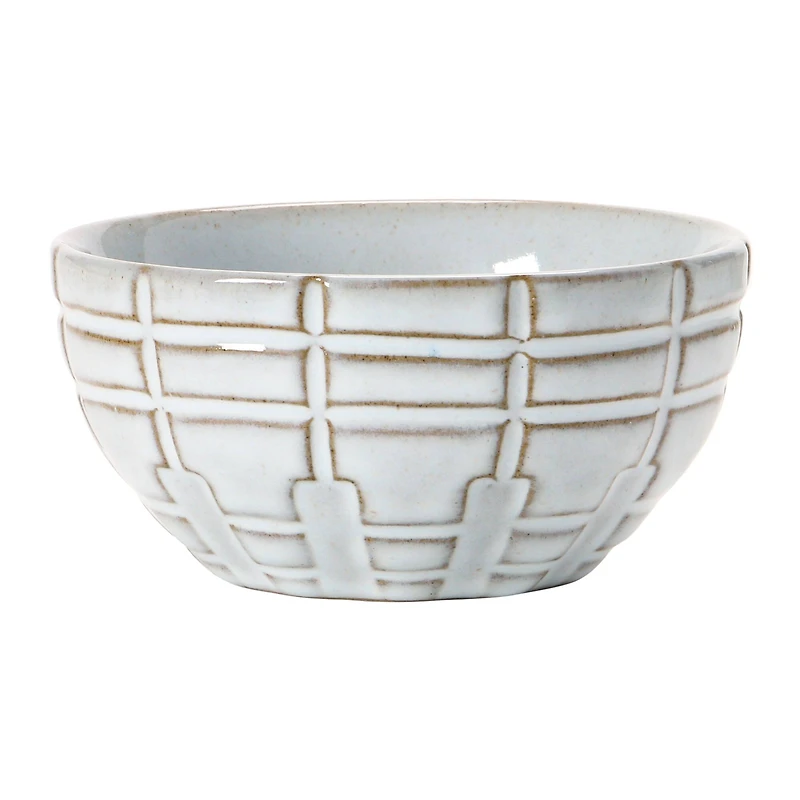 Hello Honey® 4" White Debossed Stoneware Bowl Set, 4ct.