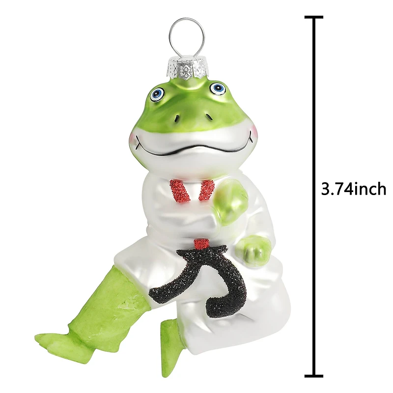 3.75" Karate Frog Glass Ornament by Ashland®