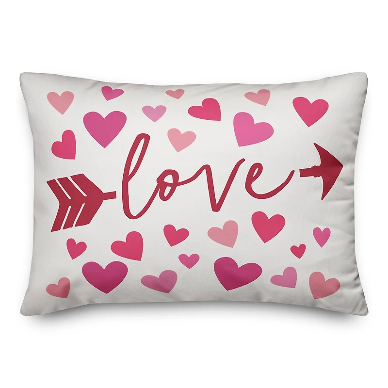 Love Hearts & Arrow Throw Pillow