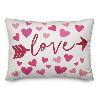 Love Hearts & Arrow Throw Pillow