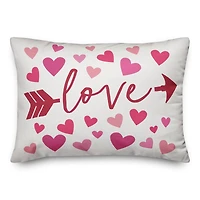 Love Hearts & Arrow Throw Pillow