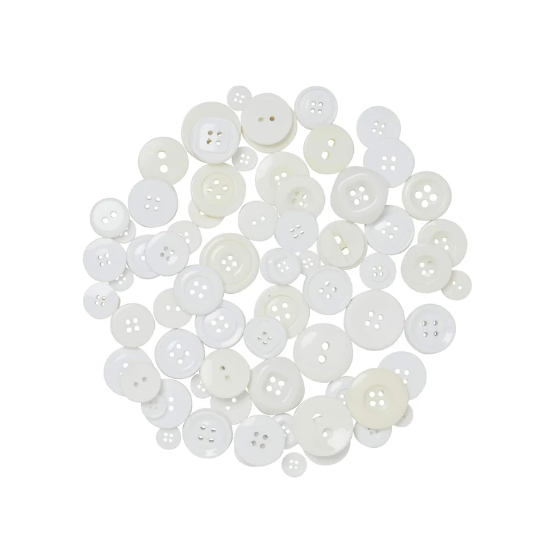 White Buttons Value Pack By Loops & Threads®