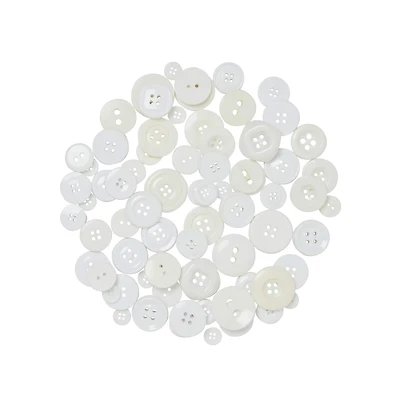 White Buttons Value Pack By Loops & Threads®