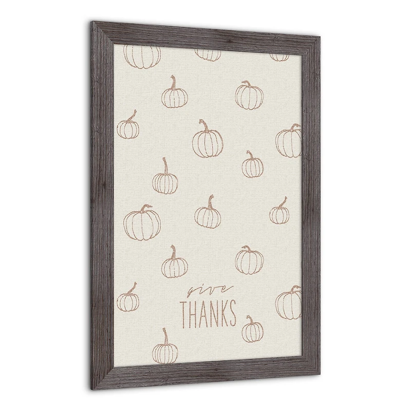 Dusty Rose Pumpkin Give Thanks Print in Western Gray Frame