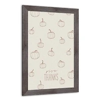Dusty Rose Pumpkin Give Thanks Print in Western Gray Frame