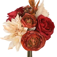 10" Red & Cream Ranunculus & Rose Bouquet by Ashland®
