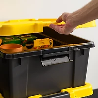 IRIS® 47qt. Black Store-It-All Utility Totes with Yellow Buckle Lids, 3ct.