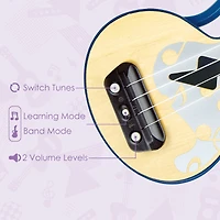 Hape Learn With Lights Blue Electronic Ukulele