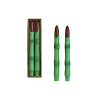 Hello Honey 10" Green & Red Unscented Witch Finger Shaped Taper Candles, 2ct.