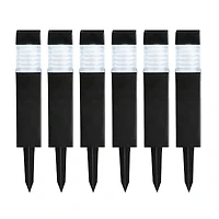 Glitzhome® 15.25" Solar Powered Transparent Texture Lens Pathway Stake Lights, 6ct.