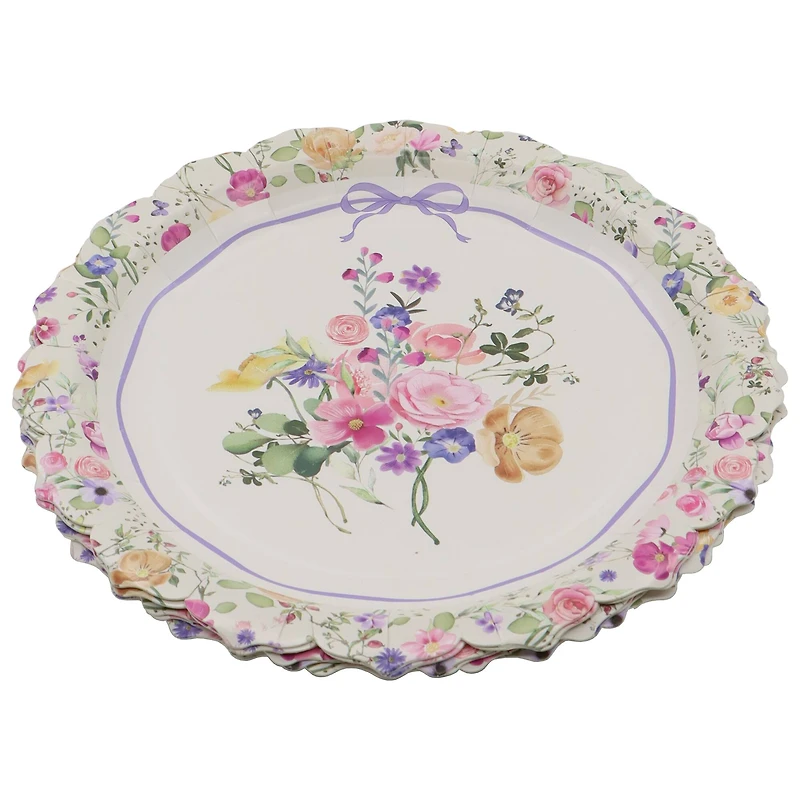 9" Purple Flower Paper Plates, 8ct. by Celebrate It™