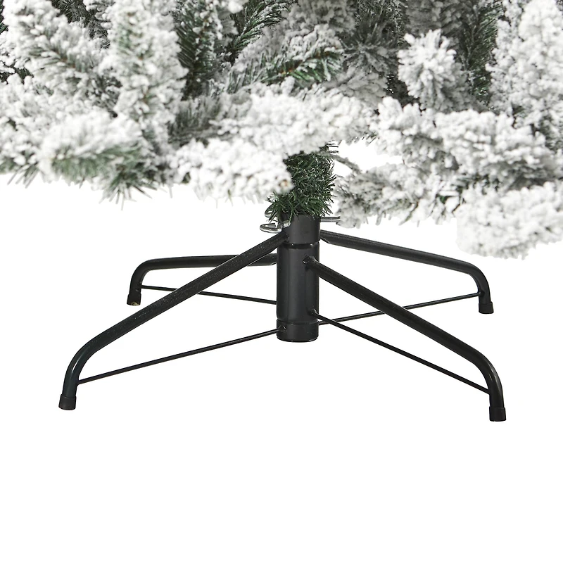 7.5ft. Pre-Lit Flocked Livingston Fir Artificial Christmas Tree with Pinecones and Clear Warm LED Lights