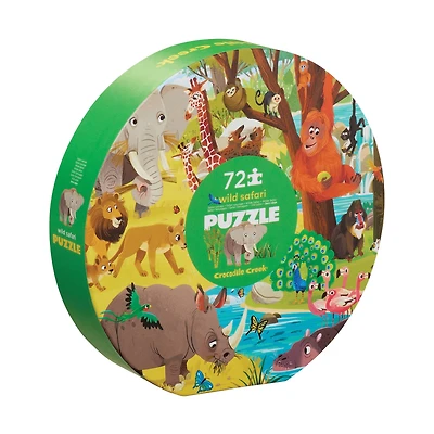 Wild Safari Round Box Puzzle: 72 Pcs