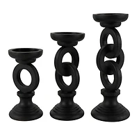 Black Chain Link Candle Holder Set