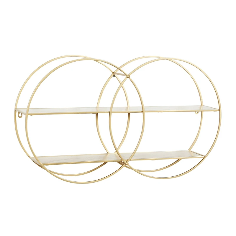 CosmoLiving by Cosmopolitan Gold Metal Contemporary Wall Shelf
