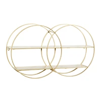 CosmoLiving by Cosmopolitan Gold Metal Contemporary Wall Shelf