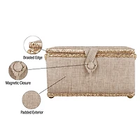 SINGER® Linen Fabric Large Sewing Basket