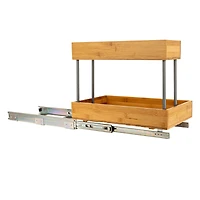 Household Essentials Glidez Steel & Bamboo Slide-Out 2-Tier Storage Organizer