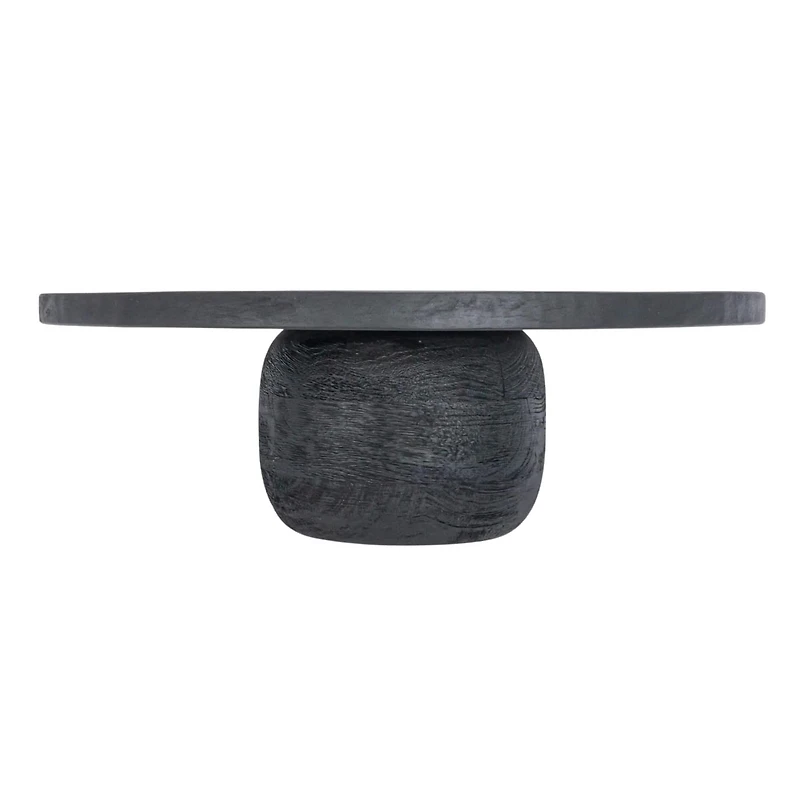Hello Honey® 15" Black Round Mango Wood Pedestal