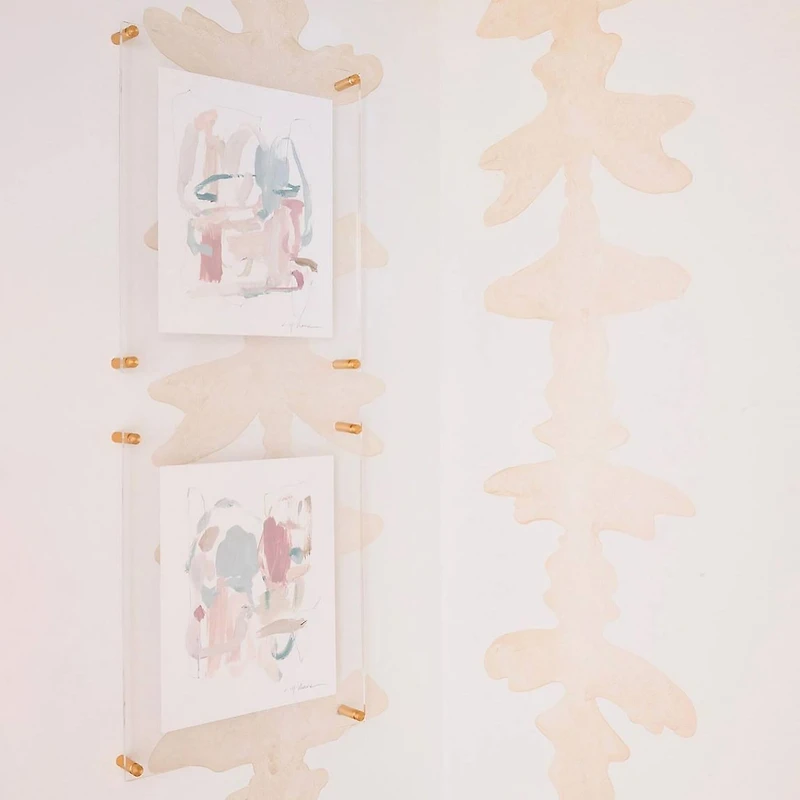 Wexel Art Double Panel Clear Acrylic Floating Wall Frame with Gold Hardware