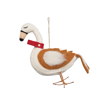 Hello Honey® 8.5" Multicolor Wool Felt Swan Ornament