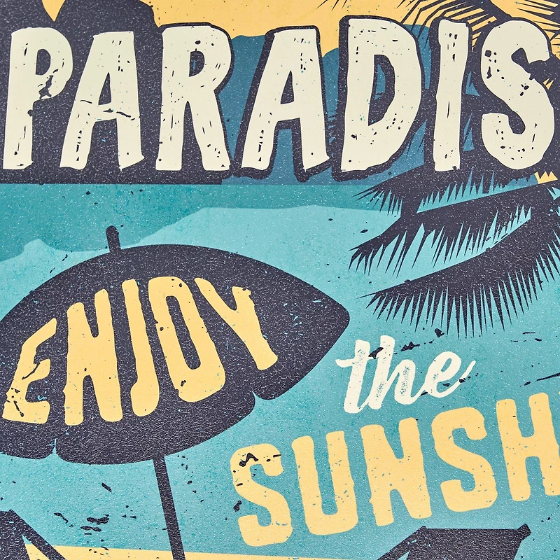 American Art Decor Escape to Paradise Round MDF Wall Plaque - 20" x 20" x 0.35"