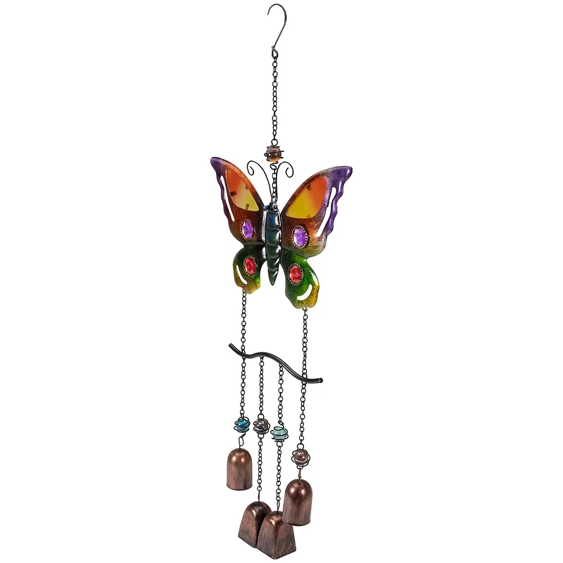 24" Purple & Bronze Butterfly Outdoor Garden Windchime