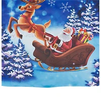 Santa's Reindeer-Drawn Sleigh Ride Christmas Outdoor Flag - 40" x 28"
