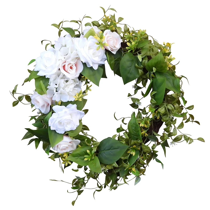 Haute Decor 24" Rose & Hydrangea Wreath