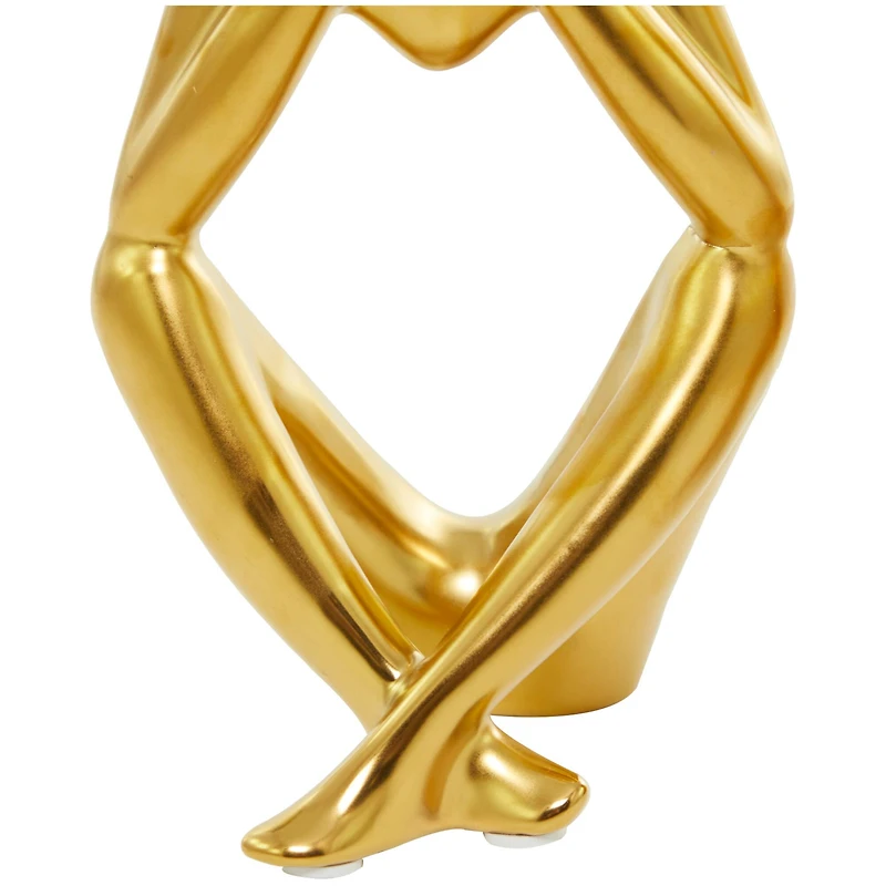 CosmoLiving by Cosmopolitan Porcelain Sitting Thinker People Sculpture Set