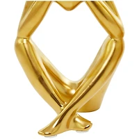 CosmoLiving by Cosmopolitan Porcelain Sitting Thinker People Sculpture Set