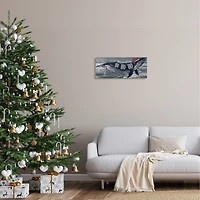 Stupell Industries Ho Ho Ho Christmas Santa Whale Canvas Wall Art