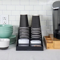 Mind Reader Black 7 Compartment Tea and Coffee Condiment Organizer