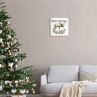 Stupell Industries Merry Christmas Moose Laurel Wall Plaque Art