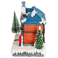 7" Red LED Lighted Post Office Christmas Village Decoration