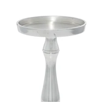 Silver Aluminum Traditional Candle Holder Set