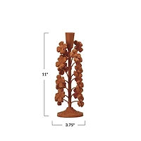 Hello Honey® 11" Terra Cotta Blossom Taper Candle Holder