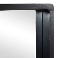 36" Black Contemporary Wood Wall Mirror