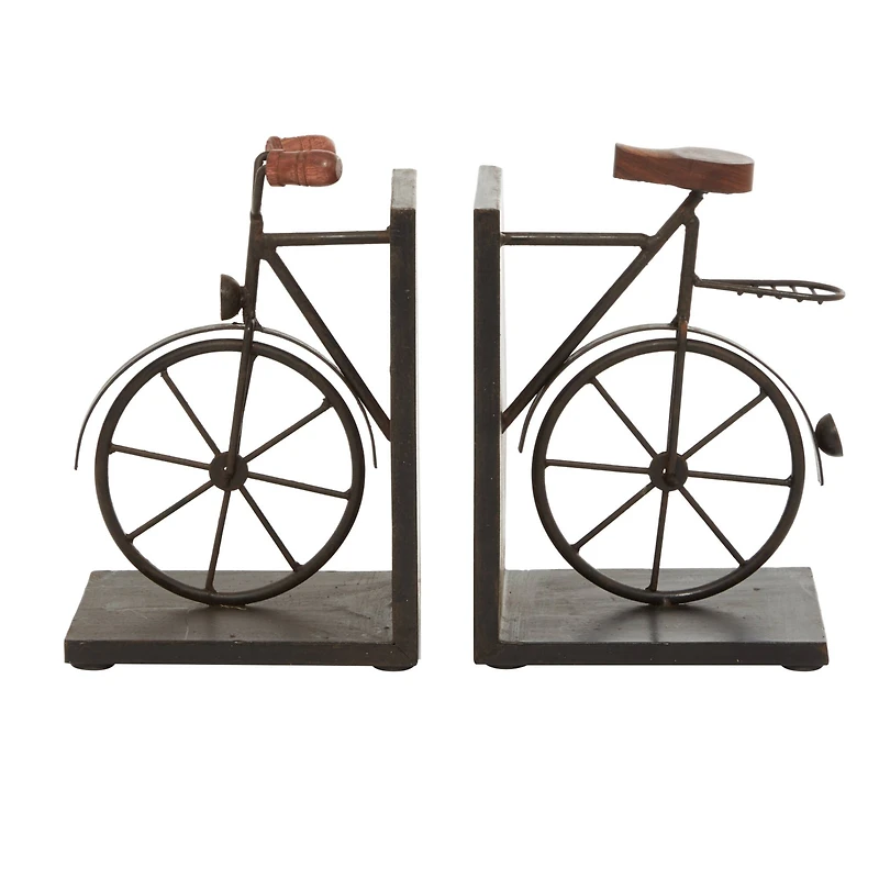 9" Contemporary Bicycle Iron Bookend Set